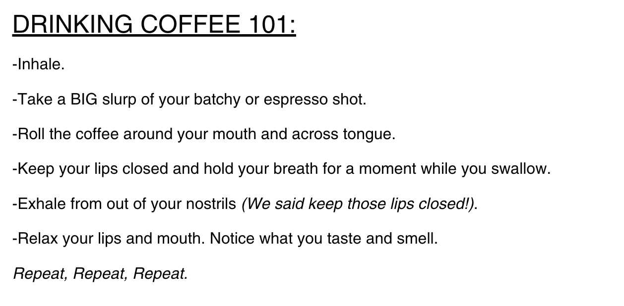 Copy about drinking coffee